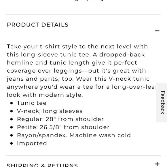 WHBM White House Black Market Blue Tunic Med - Picture 9 of 9